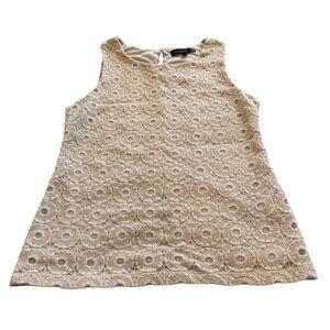 Banana Republic Mad Men Collection Beige Lace Sleeveless Top S